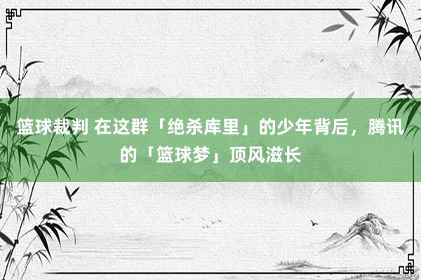 篮球裁判 在这群「绝杀库里」的少年背后，腾讯的「篮球梦」顶风滋长