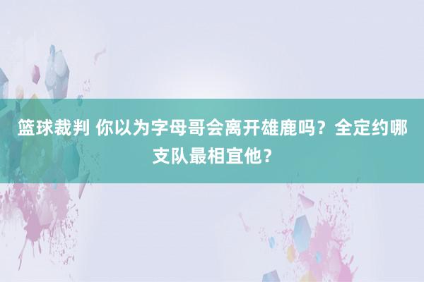 篮球裁判 你以为字母哥会离开雄鹿吗？全定约哪支队最相宜他？