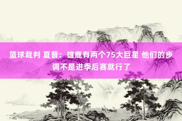 篮球裁判 夏普：雄鹿有两个75大巨星 他们的步调不是进季后赛就行了