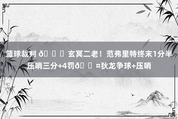 篮球裁判 🚀玄冥二老！范弗里特终末1分半压哨三分+4罚😤狄龙争球+压哨