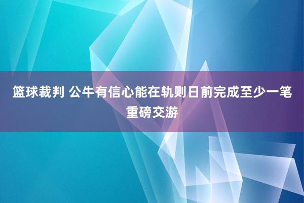 篮球裁判 公牛有信心能在轨则日前完成至少一笔重磅交游