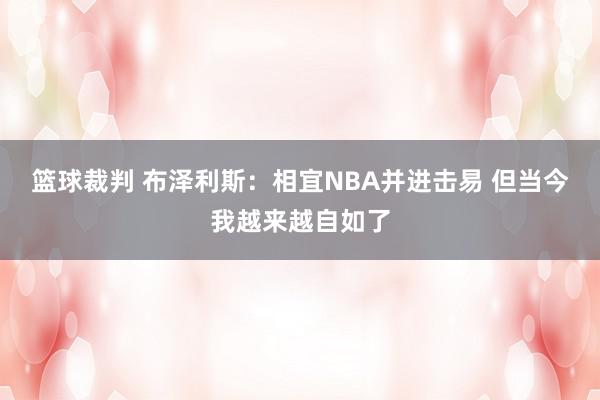 篮球裁判 布泽利斯：相宜NBA并进击易 但当今我越来越自如了