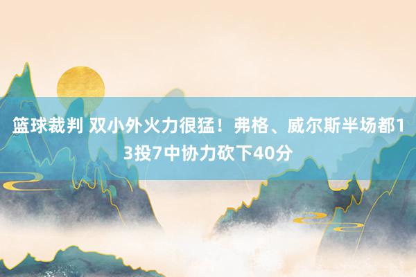 篮球裁判 双小外火力很猛！弗格、威尔斯半场都13投7中协力砍下40分