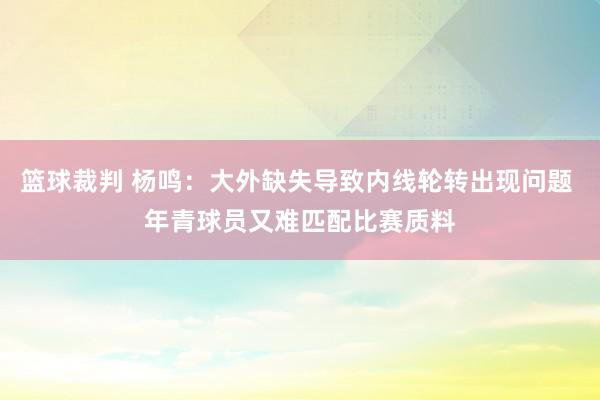 篮球裁判 杨鸣：大外缺失导致内线轮转出现问题 年青球员又难匹配比赛质料