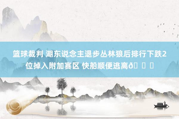 篮球裁判 湖东说念主退步丛林狼后排行下跌2位掉入附加赛区 快船顺便逃离😋