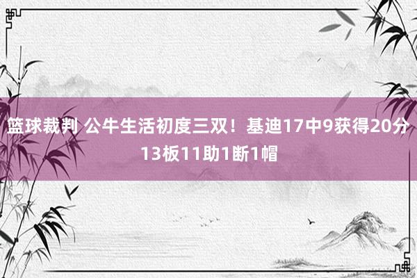 篮球裁判 公牛生活初度三双！基迪17中9获得20分13板11助1断1帽