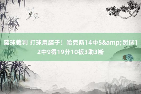 篮球裁判 打球用脑子！哈克斯14中5&罚球12中9得19分10板3助3断