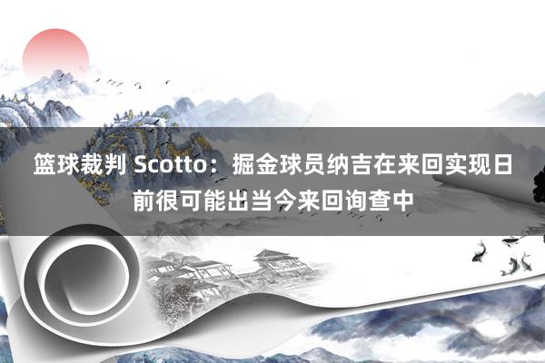 篮球裁判 Scotto：掘金球员纳吉在来回实现日前很可能出当今来回询查中