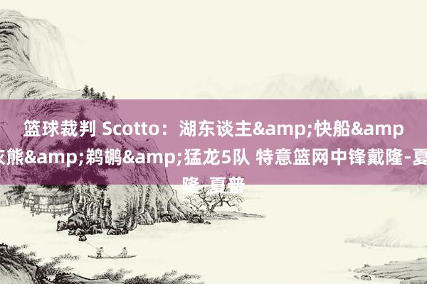 篮球裁判 Scotto：湖东谈主&快船&灰熊&鹈鹕&猛龙5队 特意篮网中锋戴隆-夏普