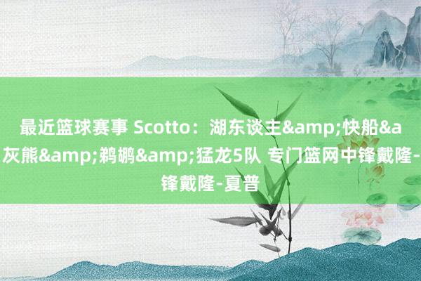 最近篮球赛事 Scotto：湖东谈主&快船&灰熊&鹈鹕&猛龙5队 专门篮网中锋戴隆-夏普