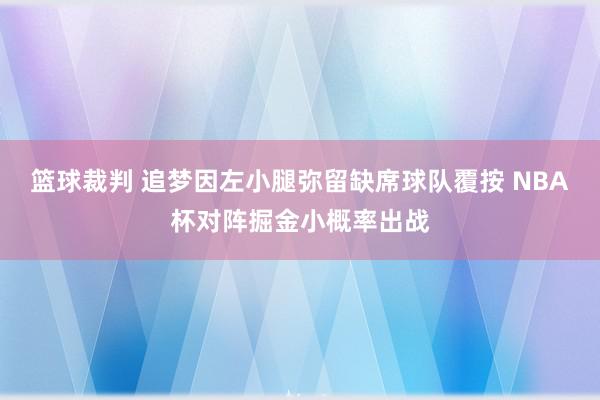 篮球裁判 追梦因左小腿弥留缺席球队覆按 NBA杯对阵掘金小概率出战